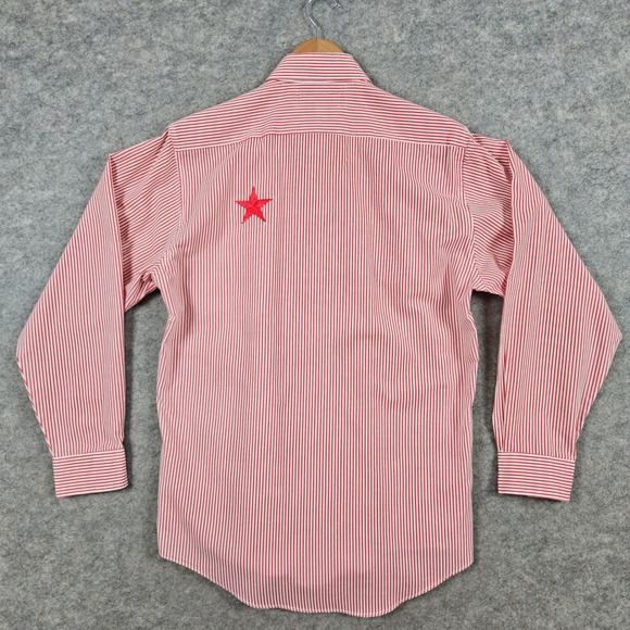 Mili Designs Red White Stripe Star Rhinestone Button Up Shirt Women's Size S - Picture 10 of 10